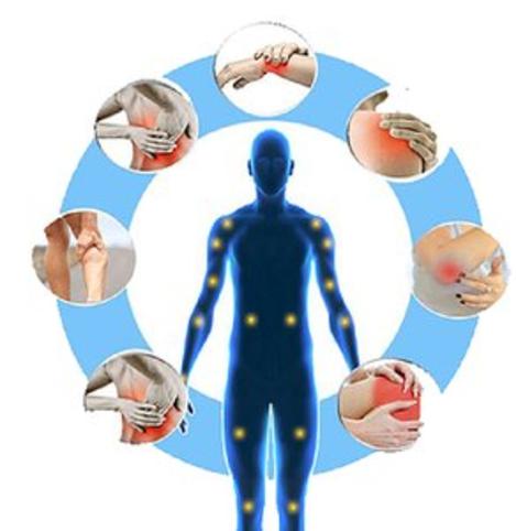 vector image of man & pain symptoms